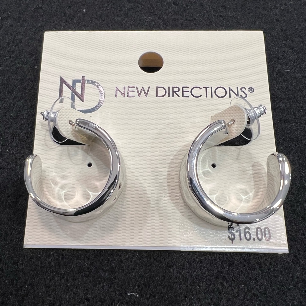 New Direction Elegant Silver Tone Earrings
